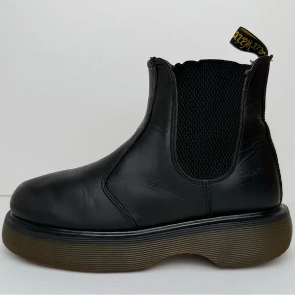 Vintage Dr. Martens 2976 Chelsea Black Greasy Chunky Club MIE Boots UK 4 - Picture 3 of 15